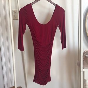 Red Ruched Bodycon Dress